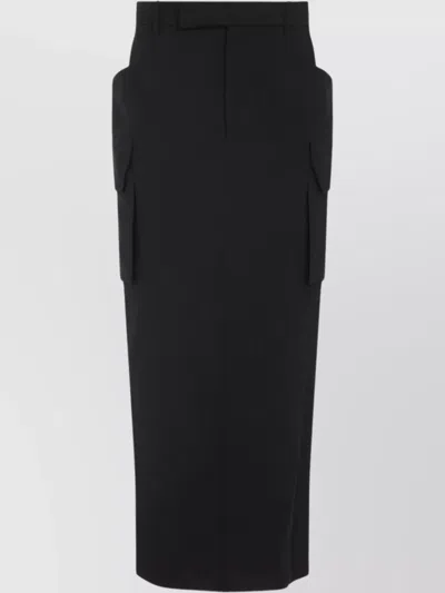 Rick Owens Firbanks Wool Midi Skirt In Black