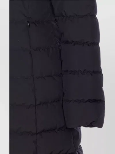Herno Black Down Jacket With Fixed Hood And Quilted Design In Tech Fabric Woman