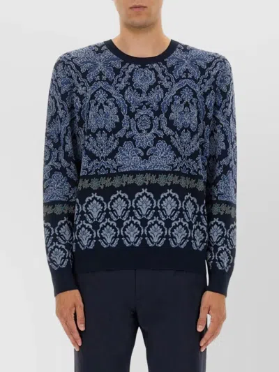Etro Blue Cotton Sweaters In Blue