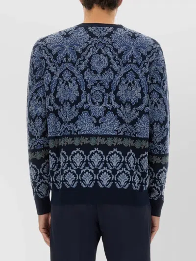 Etro Blue Cotton Sweaters In Blue