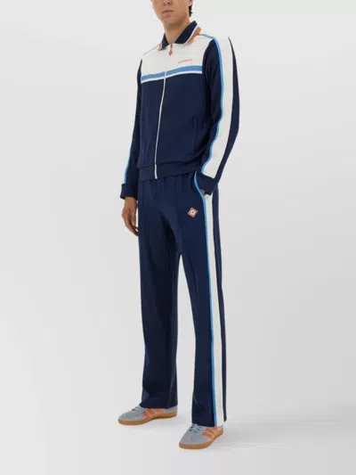 Casablanca Mens Textured Trak Pants Round Pique In Blue