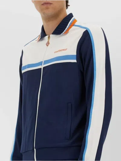 Casablanca Pique Truck Jacket In Blue