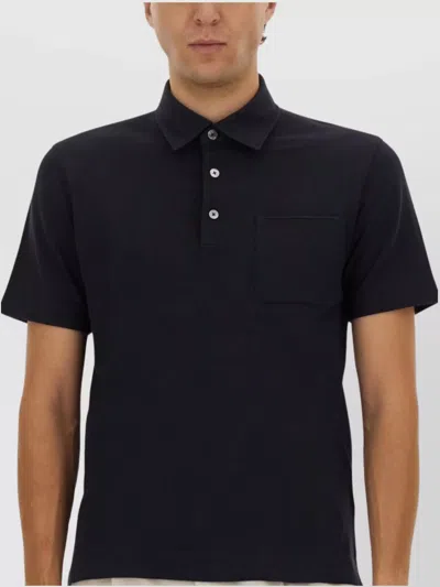 Zegna Cotton Polo Shirt With Pocket In Black