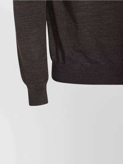 Malo Ribbed Crewneck Sweater With Long Sleeves In Black