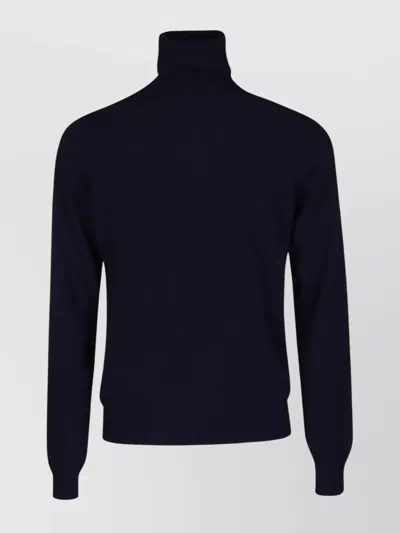 Malo Crewneck Sweater With Long Sleeves And Turtleneck In Blue