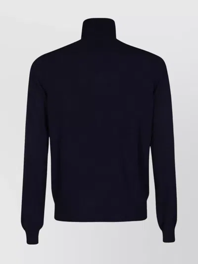 Malo Crewneck Sweater With Long Sleeves And Turtleneck In Blue