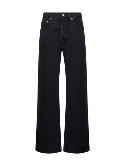 Jacquemus Le De-nîmes Large High Rise Wide Jeans In Black