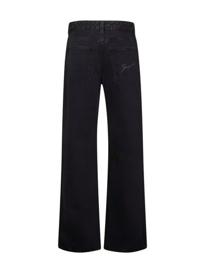 Jacquemus Le De-nîmes Large High Rise Wide Jeans In Black