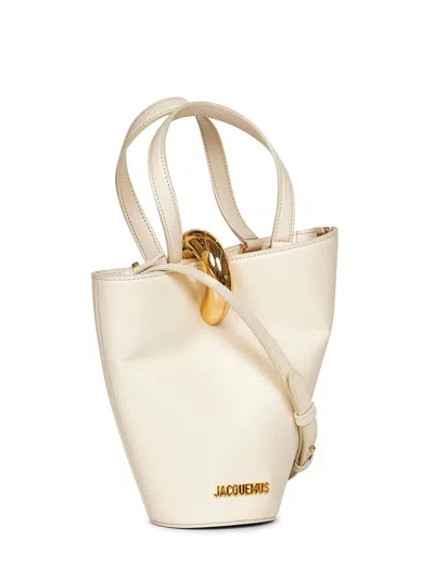 Jacquemus Structured Shoulder Bag Detachable Strap In White
