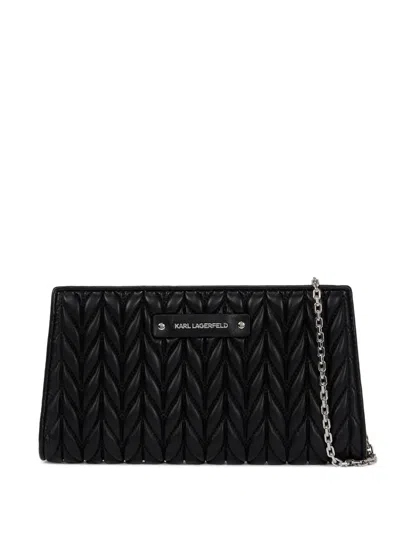 Karl Lagerfeld K/weave Crossbody Wallet In Black