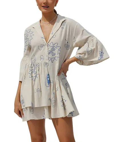 Camila Blanco Mini Dress In Sand