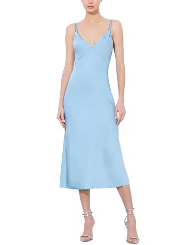 Alice And Olivia Kiro Satin-crepe Midi Dress In Blue