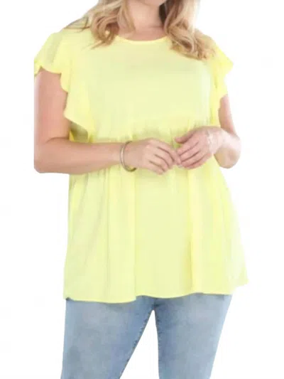 Ces Femme Flutter Sleeve Top In Yellow In Yellow