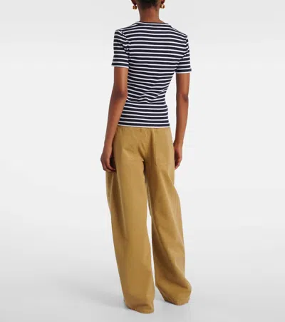 Veronica Beard Pruitt Stripe Stretch Cotton T-shirt In Black