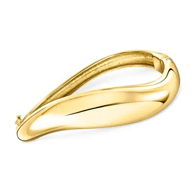 Ross-simons 18kt Gold Over Sterling Sculptural Bangle Bracelet In Multi