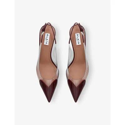 Alaïa Alaia Women Le Coeur Pvc And Leather Slingback Decollete In Burgundy