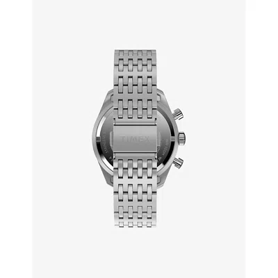 Timex Mens Blue Tw2y18500 Waterbury Traditional Chronograph Stainless-steel Bracelet Watch In Blue