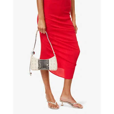 Jacquemus Curved Textured Shoulder Bag With Metallic Embellishments In Multi