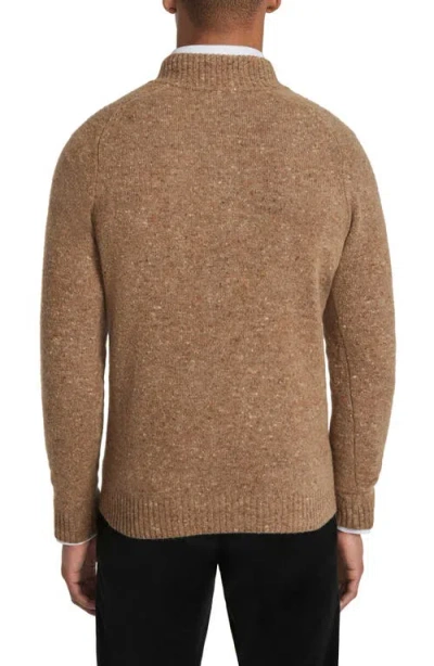 Jack Victor Canora Lambswool Blend Half Zip Pullover In Brown