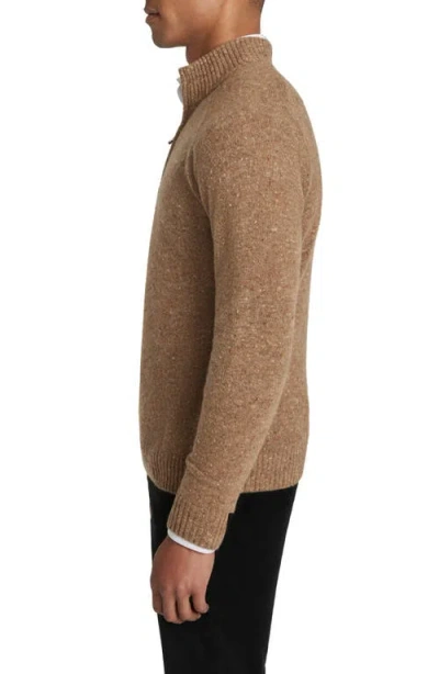 Jack Victor Canora Lambswool Blend Half Zip Pullover In Brown