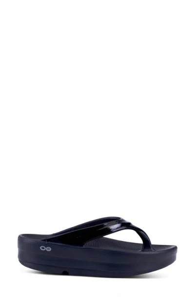 Oofos Oomega Oolala Flip Flop In Black