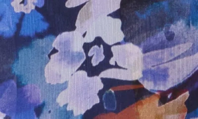 Derek Lam 10 Crosby Michele Floral Twist-front Blouse In Blue