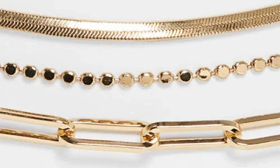Nordstrom Rack Set Of 3 Fancy Chain Anklets In Gold