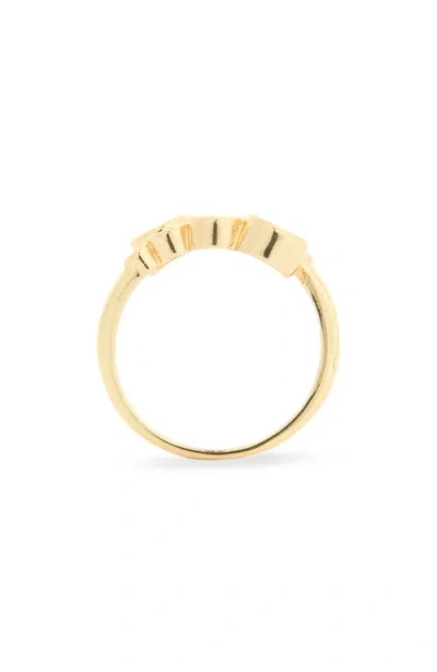 Nordstrom Rack Bezel Round Cubic Zirconia Bypass Ring In Gold