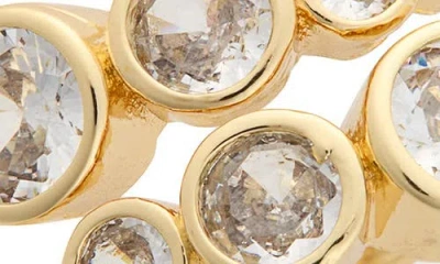 Nordstrom Rack Bezel Round Cubic Zirconia Bypass Ring In Gold