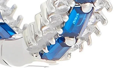 Juvell Cubic Zirconia Inside Out Hoop Earrings In Blue