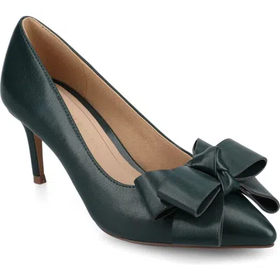 Journee Collection Crystol Womens Pointed Closed Toe Stiletto Heel Pumps In Green