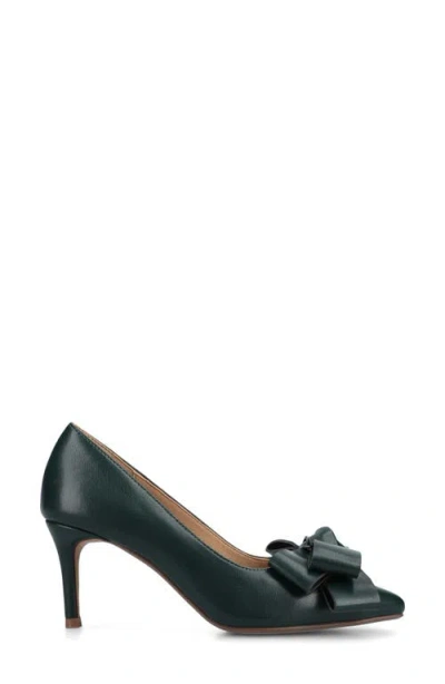 Journee Collection Crystol Womens Pointed Closed Toe Stiletto Heel Pumps In Green