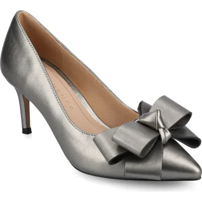 Journee Collection Women's Crystol Velvet Pumps In Gray