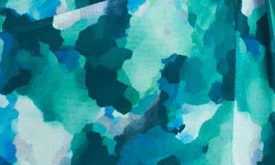 Maggy London Abstract Print Long Sleeve Asymmetric Knit Dress In Green