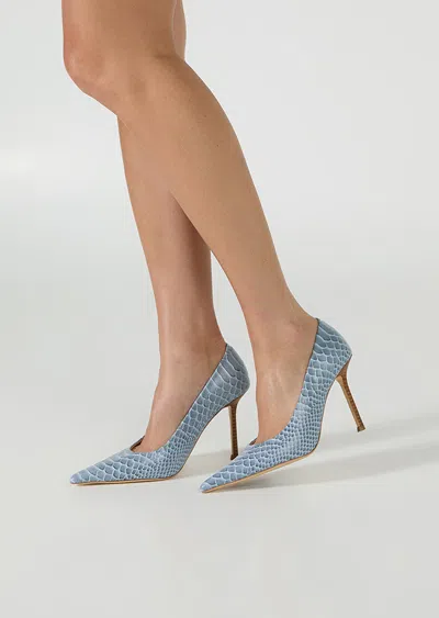 Tony Bianco Niki Denim Python In Blue