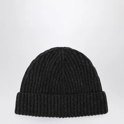 Loewe Logo Patch Cashmere Beanie In Gray