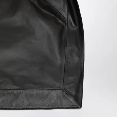 Lemaire Scarf Bag In Black/brown Leather In Black