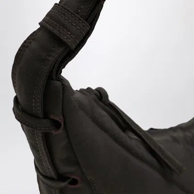 Lemaire Small Soft Game Bag In Water-repellent Brown Nylon In Brown