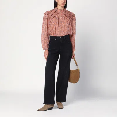 Isabel Marant Étoile Christa Blouse With Tapestry Print In Brown