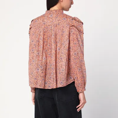 Isabel Marant Étoile Christa Blouse With Tapestry Print In Brown
