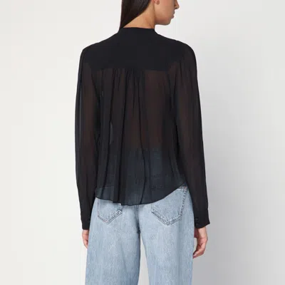 Isabel Marant Étoile Noeline Blouse Viscose Crepe Sheer Pleated In Black