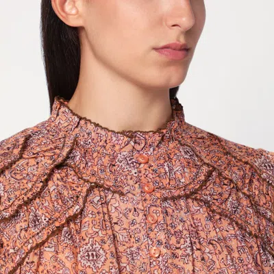 Isabel Marant Étoile Christa Blouse With Tapestry Print In Brown