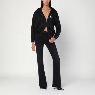 Balenciaga Black Zip-up Sweatshirt Loop Sports Icon In Black
