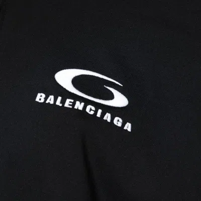 Balenciaga Black Zip-up Sweatshirt Loop Sports Icon In Black