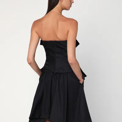 Alexander Mcqueen Black Corset Top In Silk Blend In Black