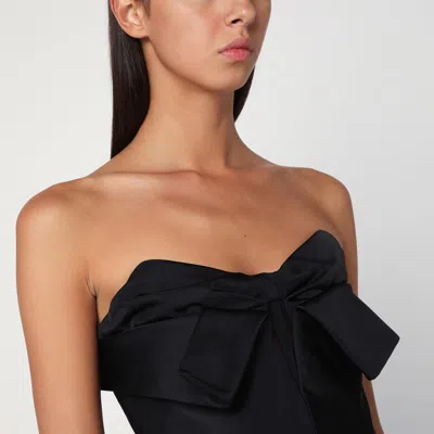 Alexander Mcqueen Black Corset Top In Silk Blend In Black