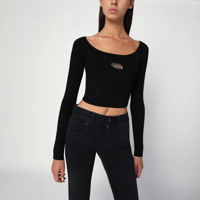 Diesel Red Top Cropped M-vera-ls In Black