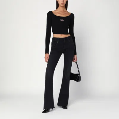Diesel Red Top Cropped M-vera-ls In Black