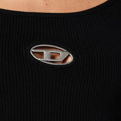 Diesel Red Top Cropped M-vera-ls In Black