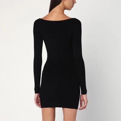 Diesel Black U Neck Dress With D-logo In Black
